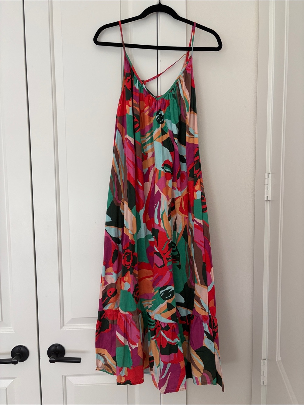 GAP Multicolor Abstract Spaghetti-Strap Maxi Dress
